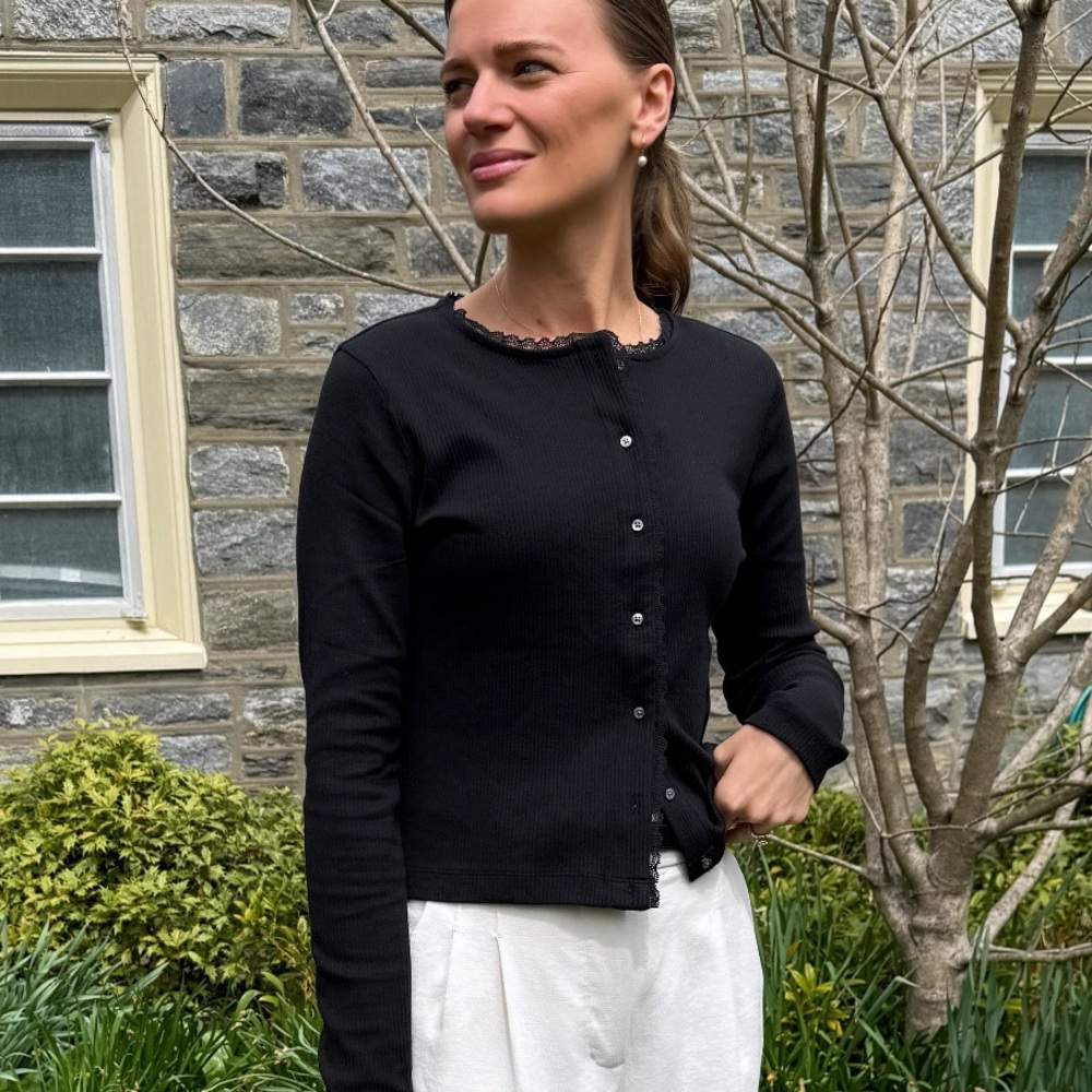 J. Crew Black Button-Up Cardigan